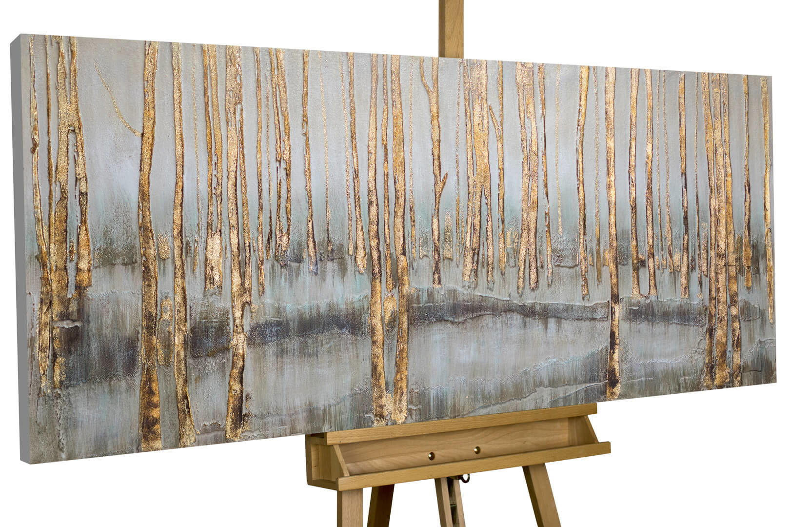 ÖLGEMÄLDE 120/60 cm - Braun/Grau, Holz/Textil (120/60cm) - KUNSTLOFT
