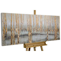 ACRYLBILD HANDGEMALT 150/70 cm - Braun/Grau, Holz/Textil (150/70cm) - KUNSTLOFT