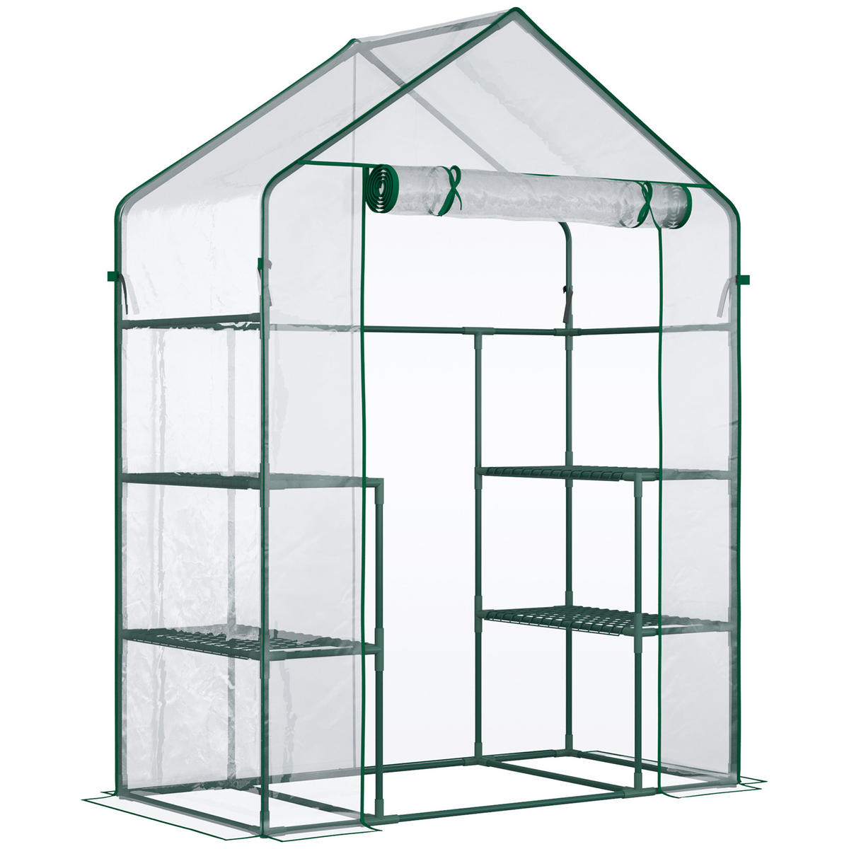 FOLIENGEWÄCHSHAUS, Transparent, Metall, PVC-Kunstoff - Transparent, Kunststoff (73/195/142cm) - Outsunny