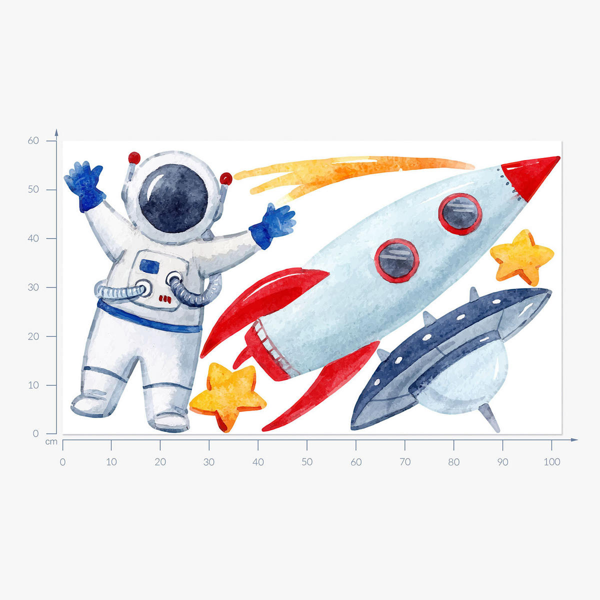 WANDAUFKLEBER 60x102cm - Pastellfarbener Raum - Multicolor, Kunststoff (60/102/0.1cm) - Wallfluent