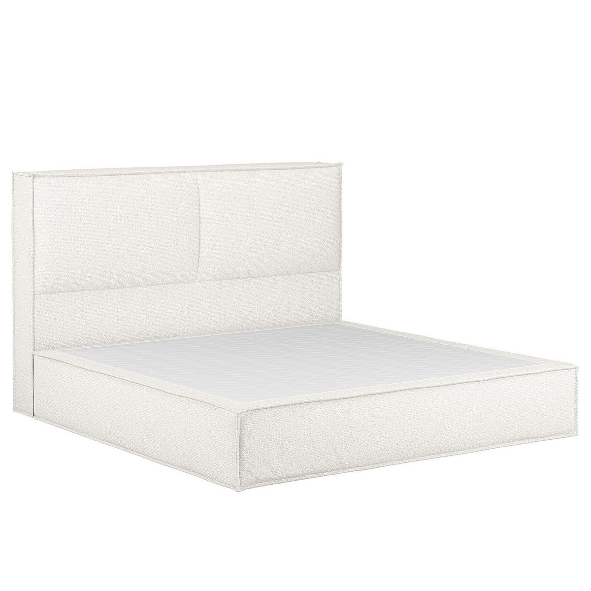 BOXSPRINGBETT mit Kopfteil - Premium - Weiß, Textil (180/200cm) - home24