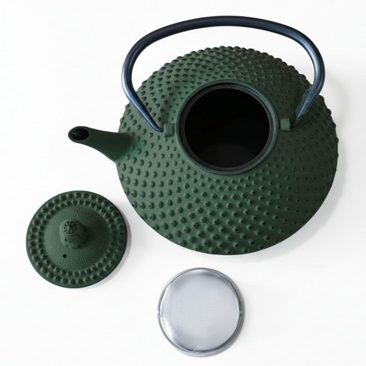 TEEKANNE Gusseisen Mika 1250 ml - Dunkelgrün, Metall (1.25L) - AROMELIO