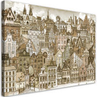 WANDBILD fröhliche stadt - Braun, Textil (60/40cm) - Feeby