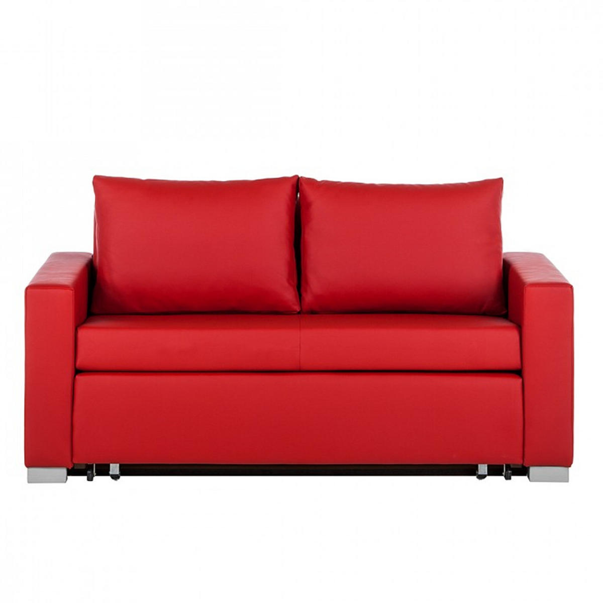 SCHLAFSOFA - Silberfarben/Rot, Kunststoff (193/90/90cm) - home24
