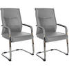 SCHWINGSTUHL 2er Set Lederlook grau - Grau, Textil/Metall (55/88/60cm) - CLP