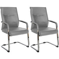 SCHWINGSTUHL 2er Set Lederlook grau - Grau, Textil/Metall (55/88/60cm) - CLP