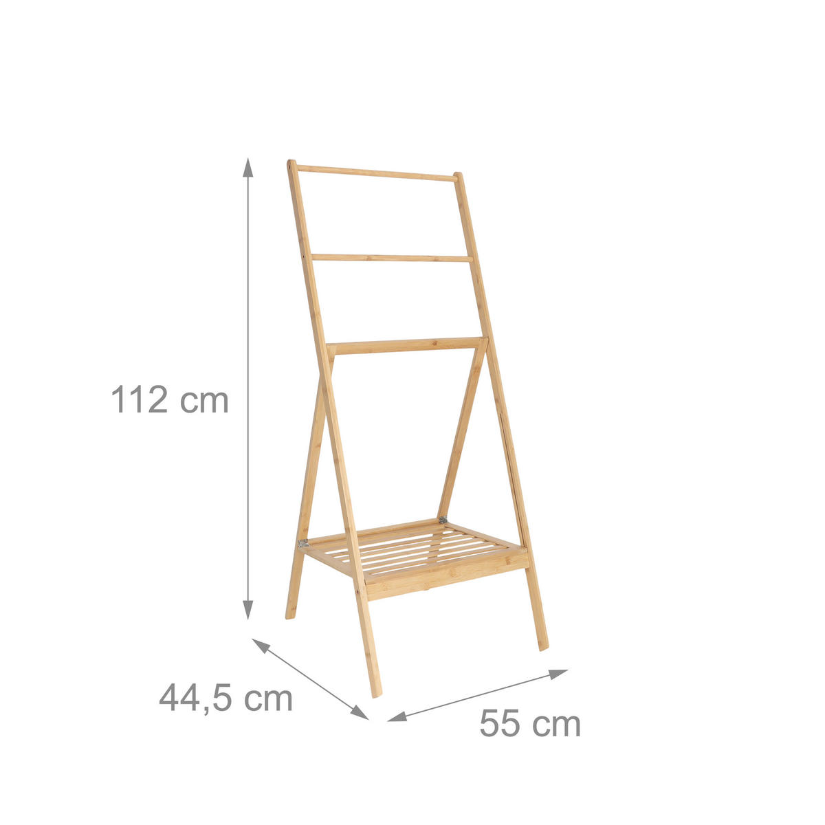 HANDTUCHSTÄNDER - Hellbraun, Holz (55/112/44.5cm) - Relaxdays