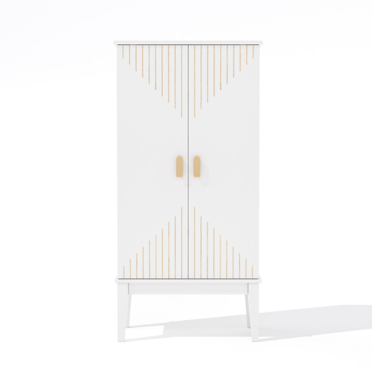 BUFFETSCHRANK 120/59/30 cm aus MDF mit 2 Türen und 5 Fächern im Vintage-Stil, Weiß - Weiß, Holzwerkstoff (59/120/30cm) - Redom