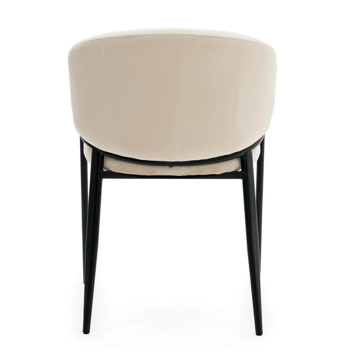STUHL BUENO gespolsterter - beige - Glamour Velour Samt - Ecru/Schwarz, Textil/Metall (57/81/59cm) - NEW HOME