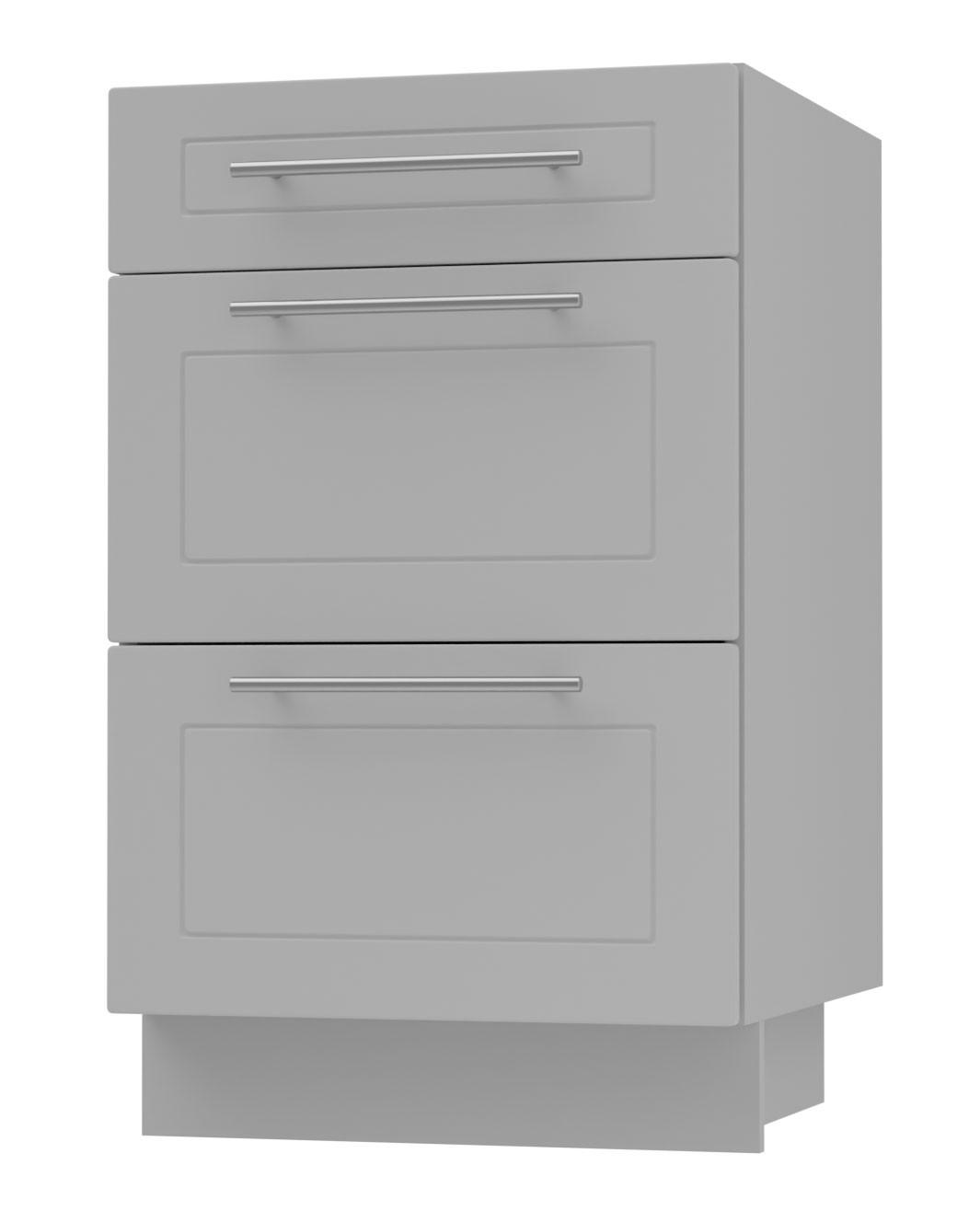 SCHUBLADENUNTERSCHRANK Bari D3/50 Grau / RAL 7040 fenstergrau 50 / 50 / 82cm HETTICH Vollauszug - Grau, Holz/Holzwerkstoff (50/82/50cm) - Feldmann-Wohnen