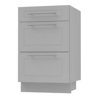 SCHUBLADENUNTERSCHRANK Bari D3/50 Grau / RAL 7040 fenstergrau 50 / 50 / 82cm REJS Vollauszug - Grau, Holz/Holzwerkstoff (50/82/50cm) - Feldmann-Wohnen