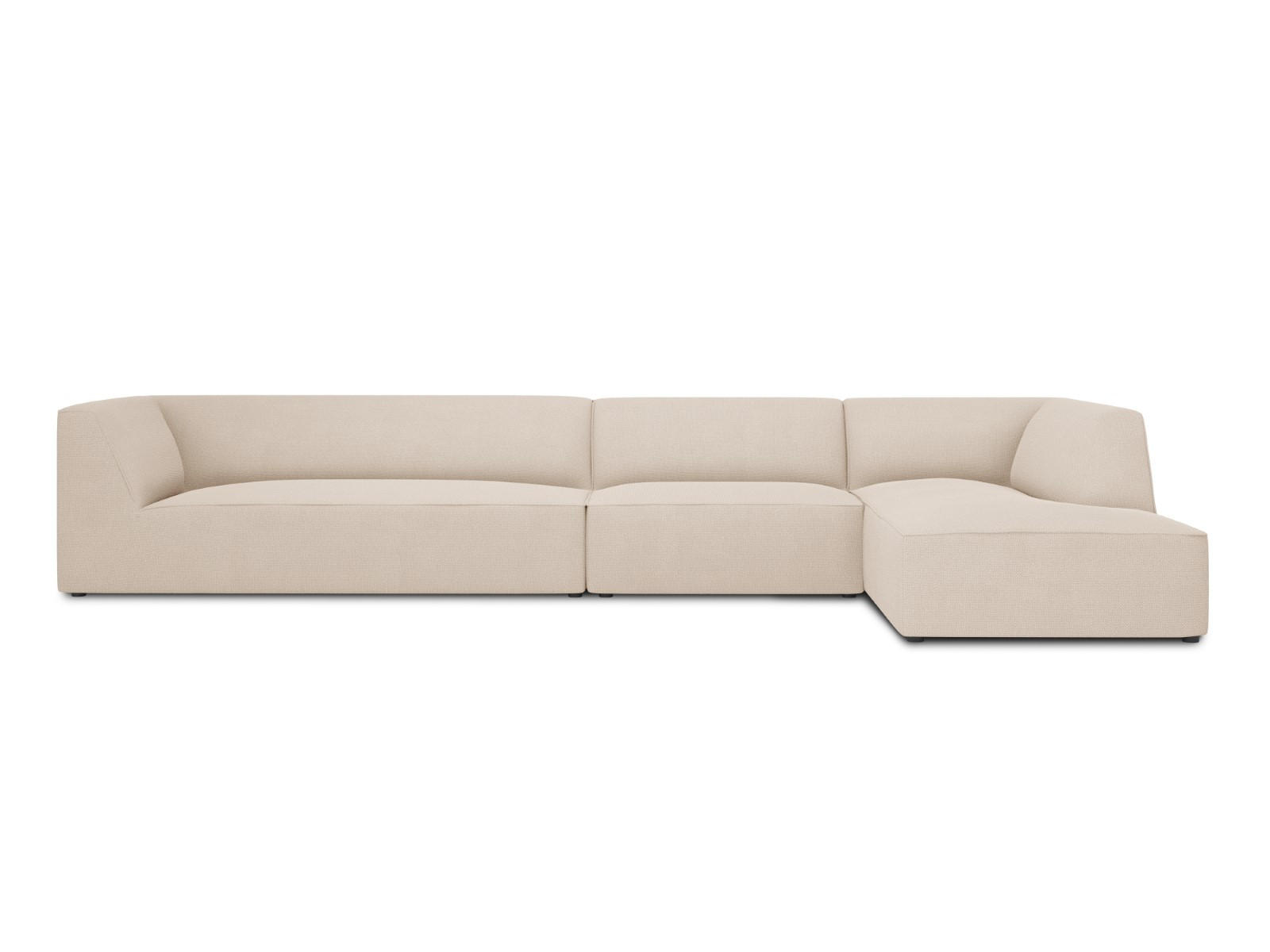ECKSOFA rechts Ruby aus strukturiertem Stoff beige 5 Sitzplätze - Beige/Creme, Textil (180/366cm) - Micadoni