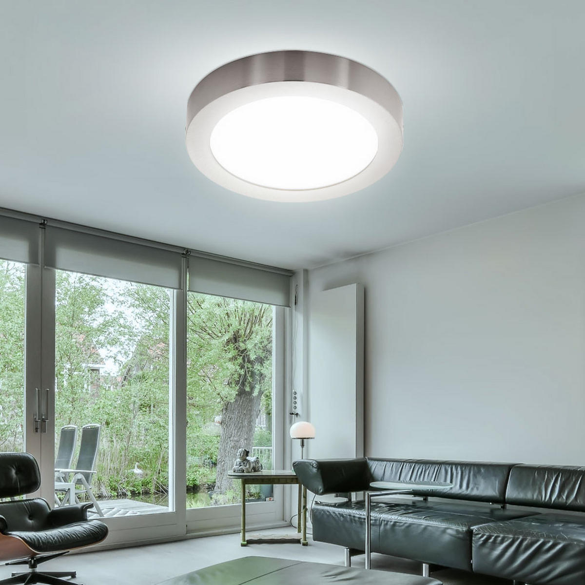 LED DECKENLEUCHTE Metall Silber - Silberfarben, Metall (30/30/3.7cm)