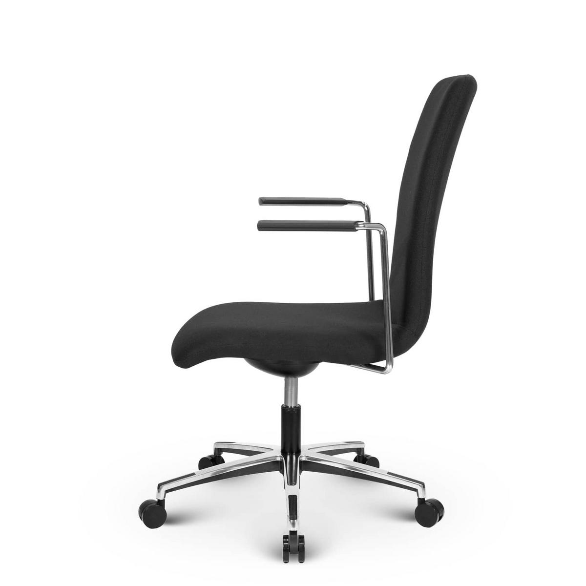 BESUCHERSTUHL V1610 Stoff Schwarz - ergonomisch, 150 kg belastbar, Sitzhöhe 40-52cm - Schwarz, Kunststoff/Textil (65/90/60cm) - Versee