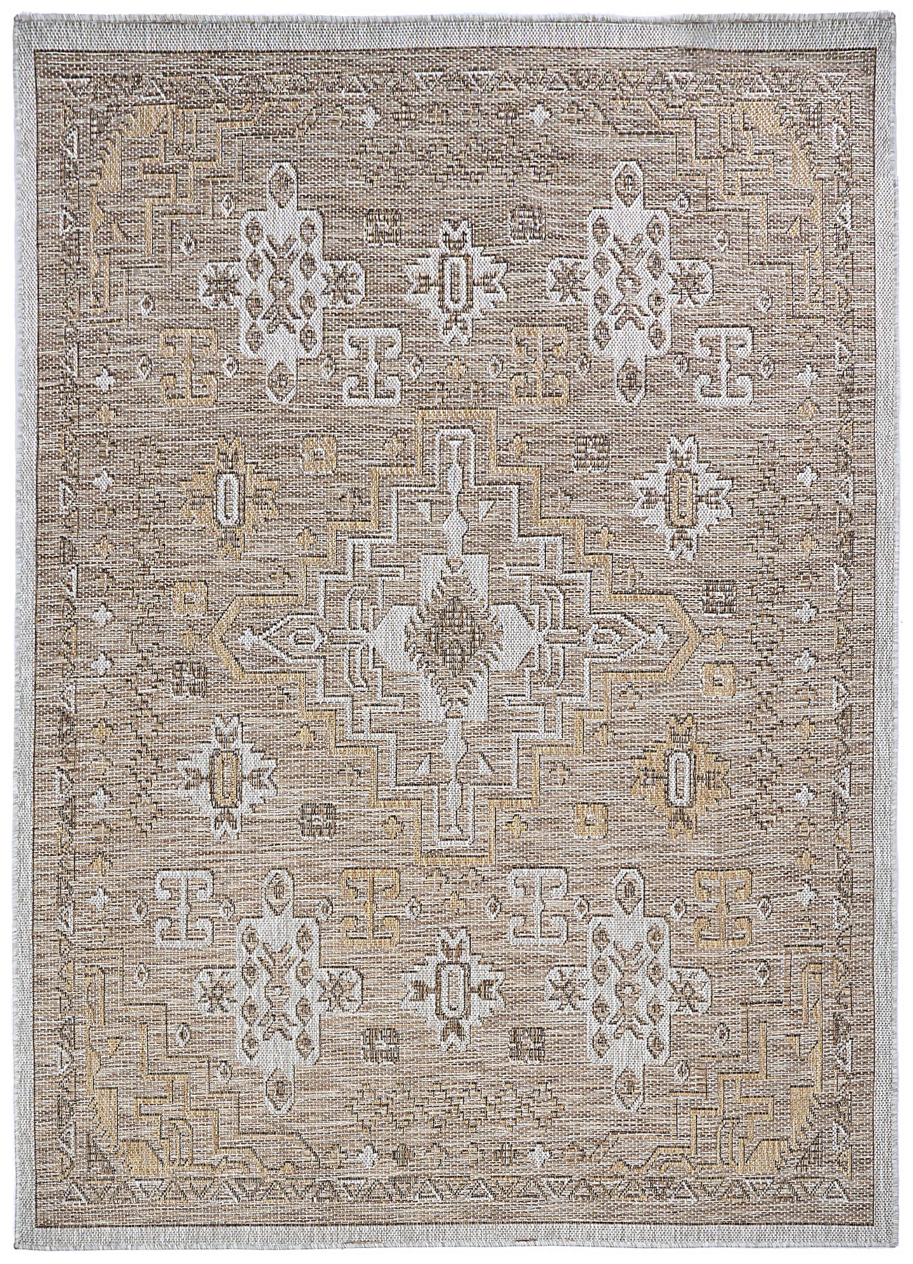 TAPISO YUCANA Braun Outdoor Teppich Flachgewebe 80/150 cm - Braun, Kunststoff (80/150cm) - Tapiso