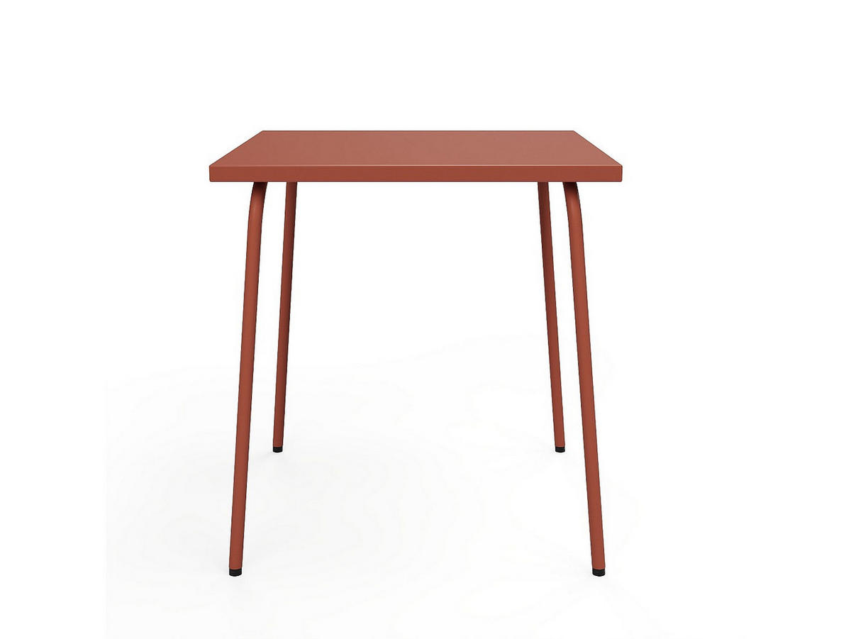 GARTENTISCH quadratisch L.70 cm - Metall - Terracotta - MIRMANDE von MYLIA - Braun, Metall (70/70/75.5cm) - Vente-Unique