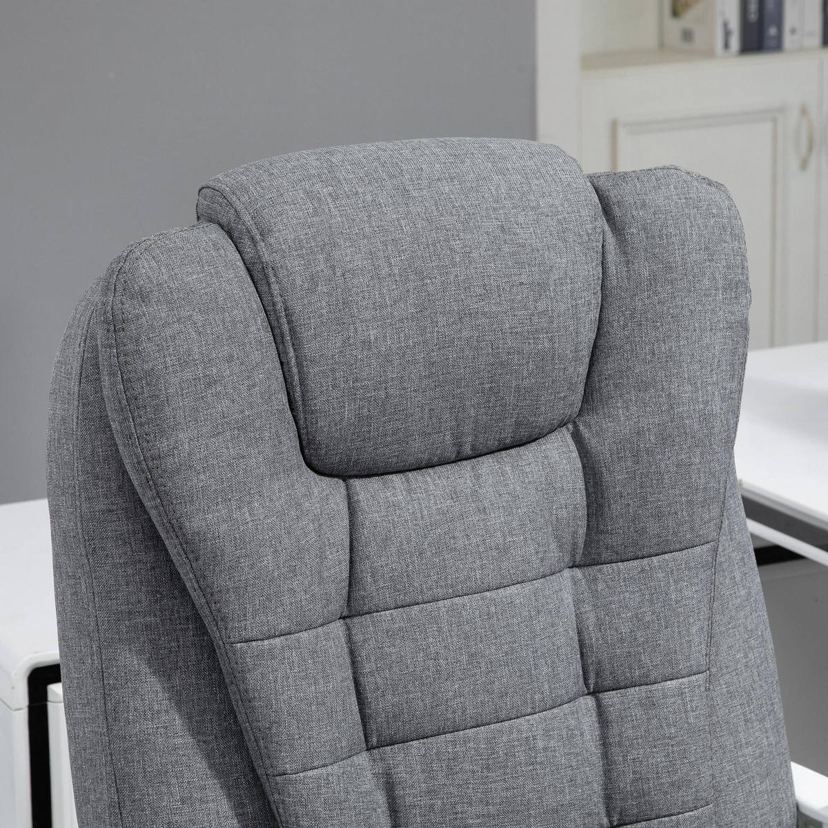 CHEFSESSEL DE-05213 Massage, Heizung, neigbar & höhenverstellbar Grau - Grau, Metall (70/119/65cm) - ComfortXL