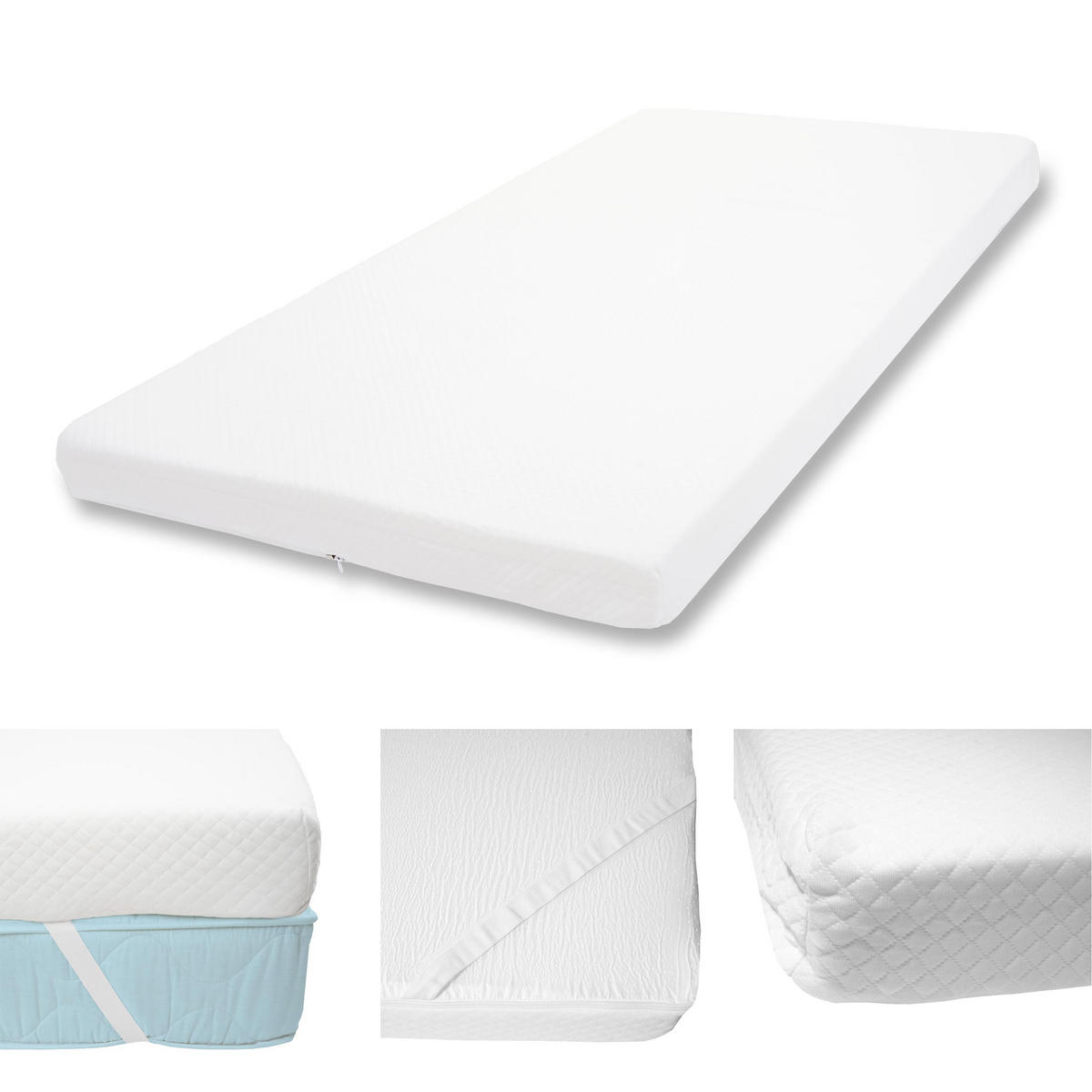 KALTSCHAUM-MATRATZENTOPPER 10CM Weiß - Weiß, Textil (200/90/10cm) - MCW