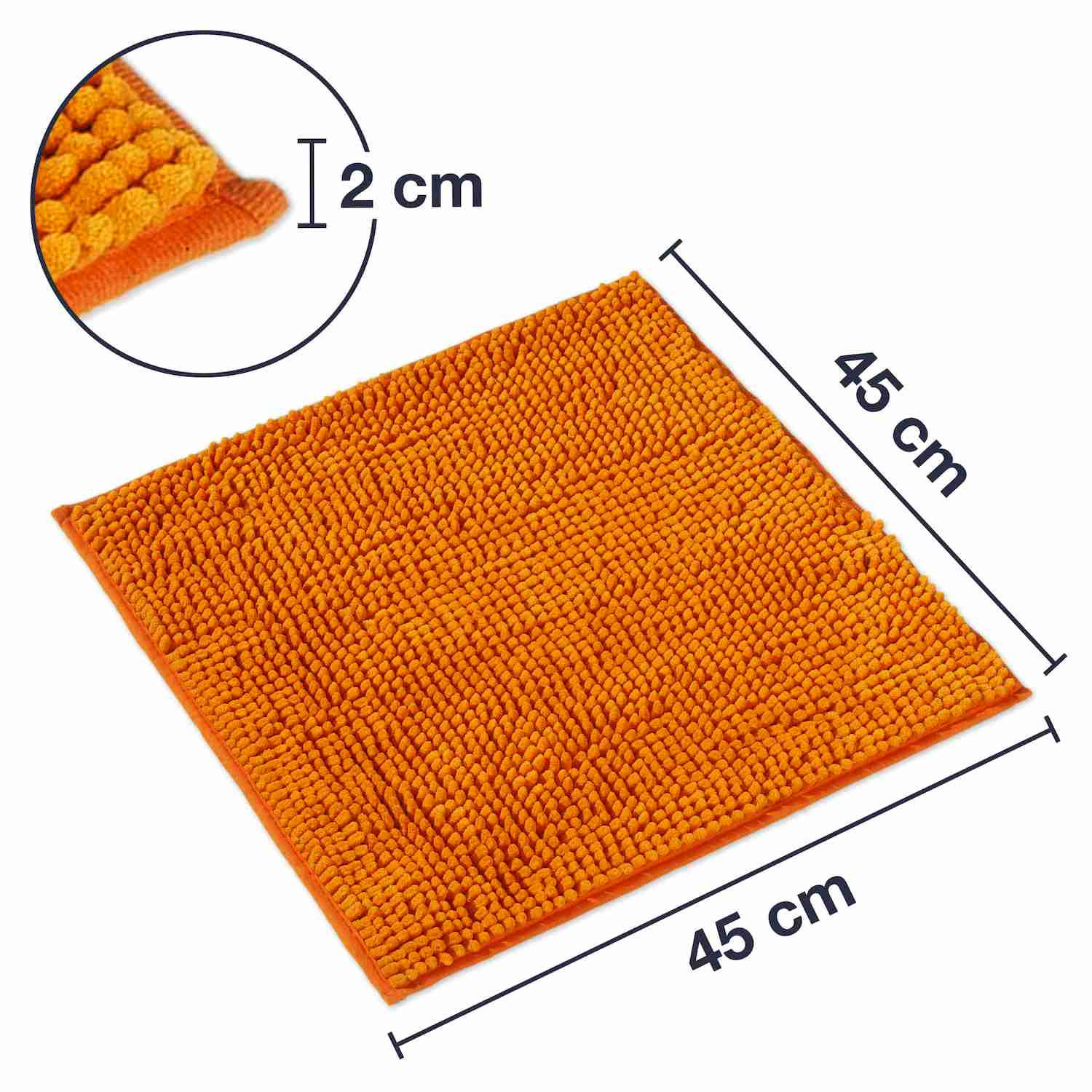 BADEMATTE PARIS - Orange, Textil (45/45cm) - WohnDirect