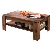 COUCHTISCH Used Wood Altholz 110 x 65 cm, Wohnzimmer Tisch mit Ablage - Braun/Grau, Holzwerkstoff (65/110/47cm) - Top.Furn