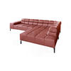 ECKSOFA NELSON Rot Leder Relaxfunktion - Rot/Schwarz, Leder/Metall (321/216cm) - KAWOLA