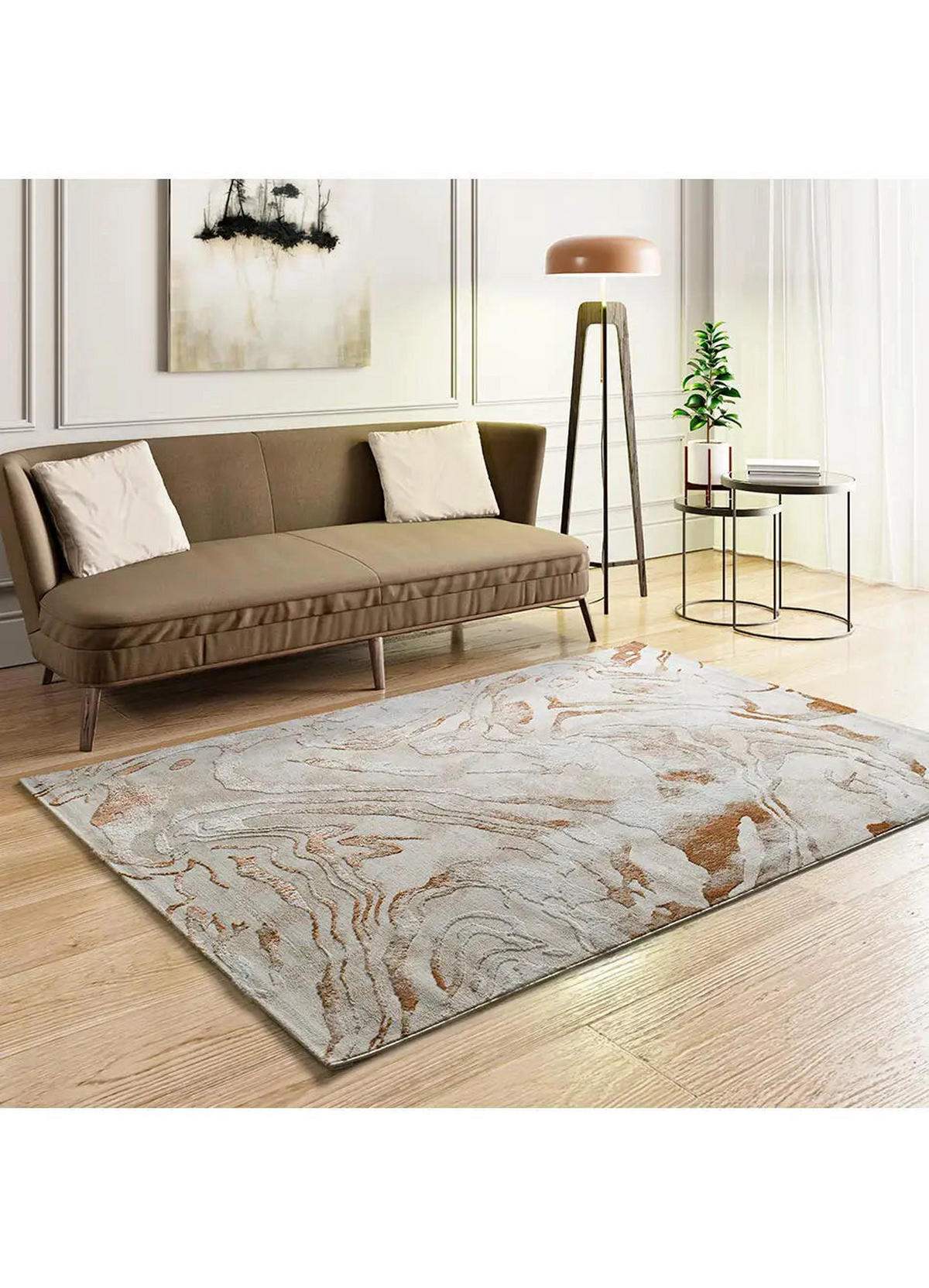 KURZFLORTEPPICH Beige / Kupfer Keops 192/290 cm - Rostfarben/Beige, Naturmaterialien/Textil (192/290cm) - Atticgo