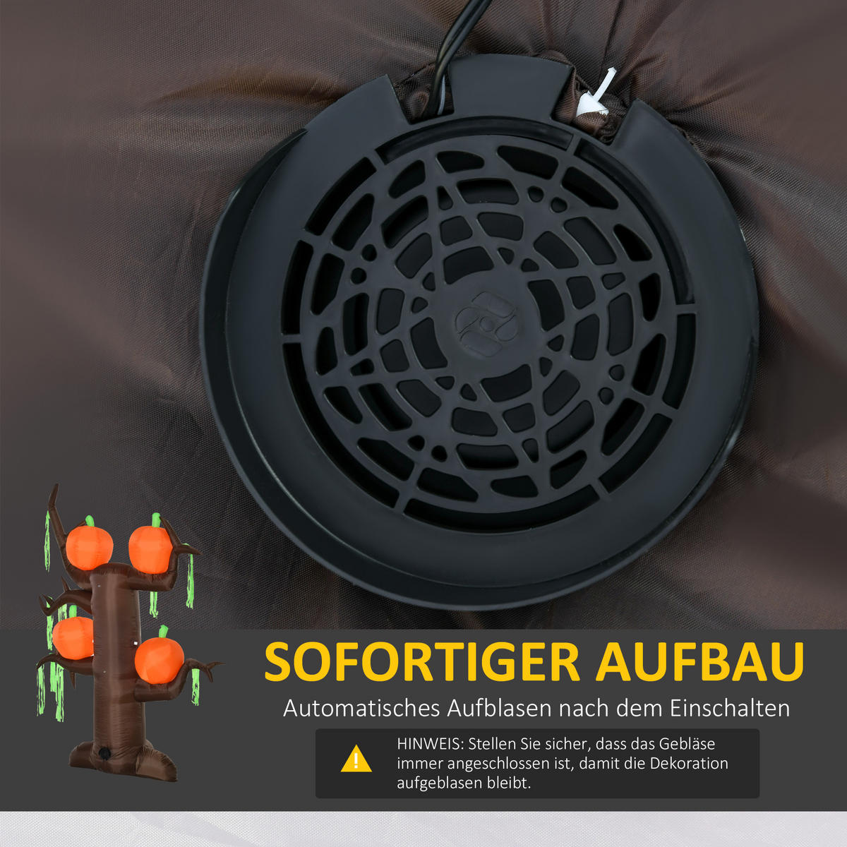 HALLOWEEN AUFBLASBARER BAUM, Mehrfarbig, Polyester - Multicolor, Kunststoff (80/240/180cm) - HOMCOM