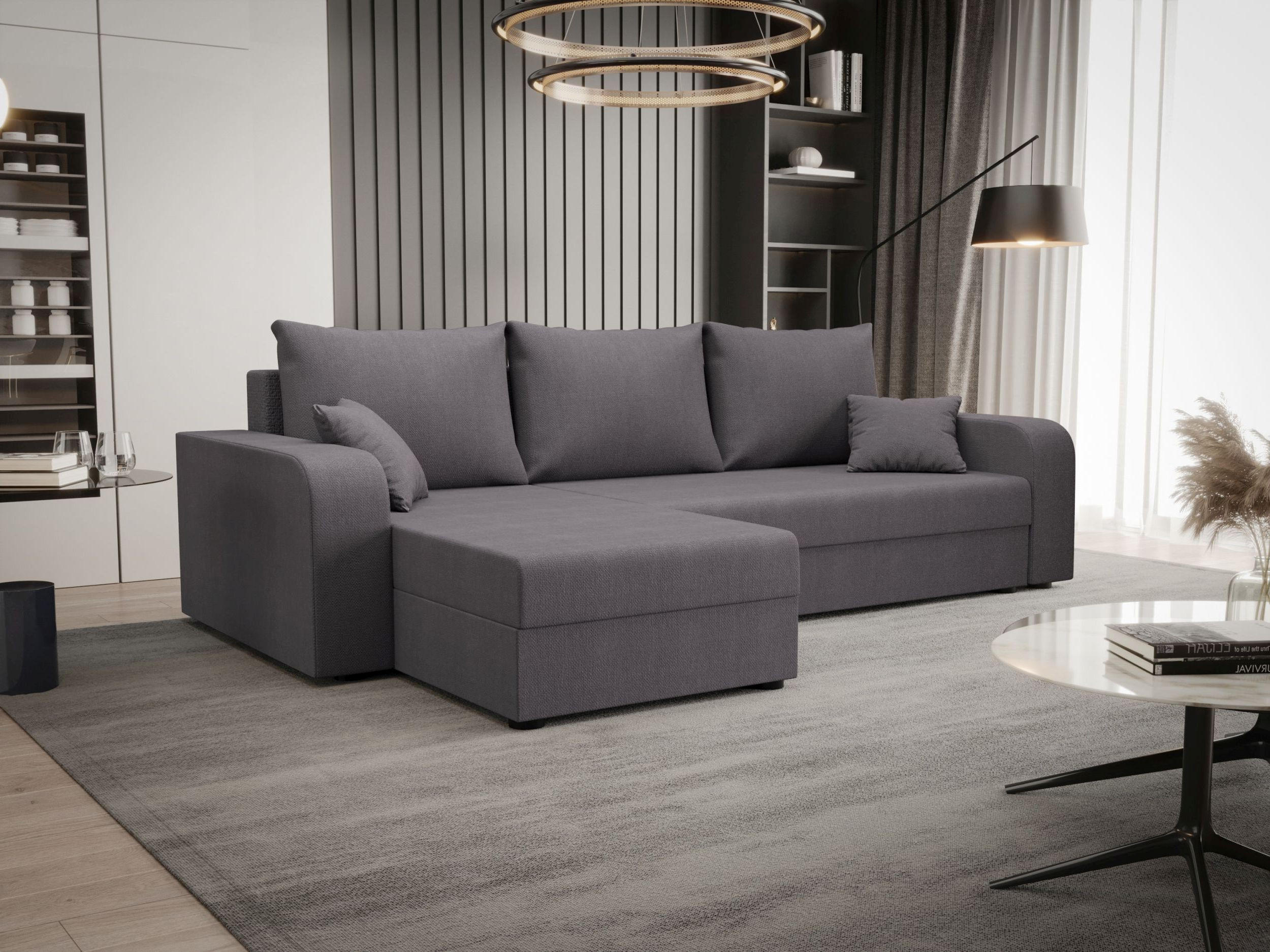 ECKSOFA HEWLET L BIS Cosmic 160 Links mit Schlaffunktion - Grau, Textil (240/140cm) - Bedante