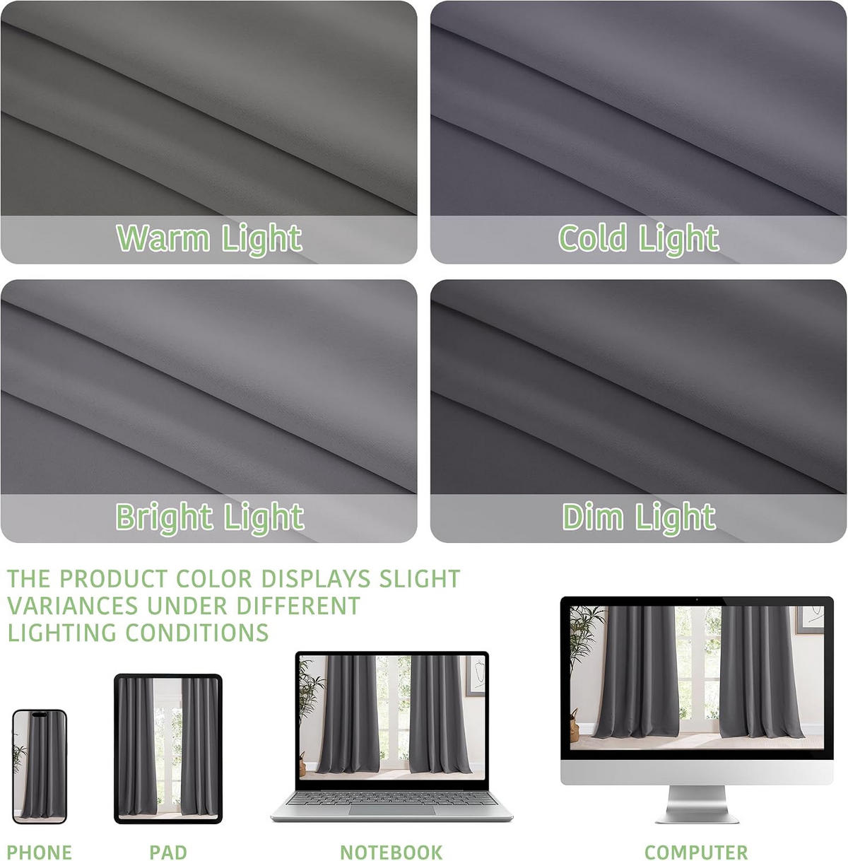 VERDUNKELUNGSVORHANG – Grau – 140 cm x 220 cm – 2 Schal - Grau, Textil (140/220cm)