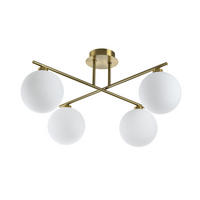 DECKENLEUCHTE Milanoa, Messing und Weiß, 25cm - Messingfarben, Glas (25/50/25cm) - KOSILUM