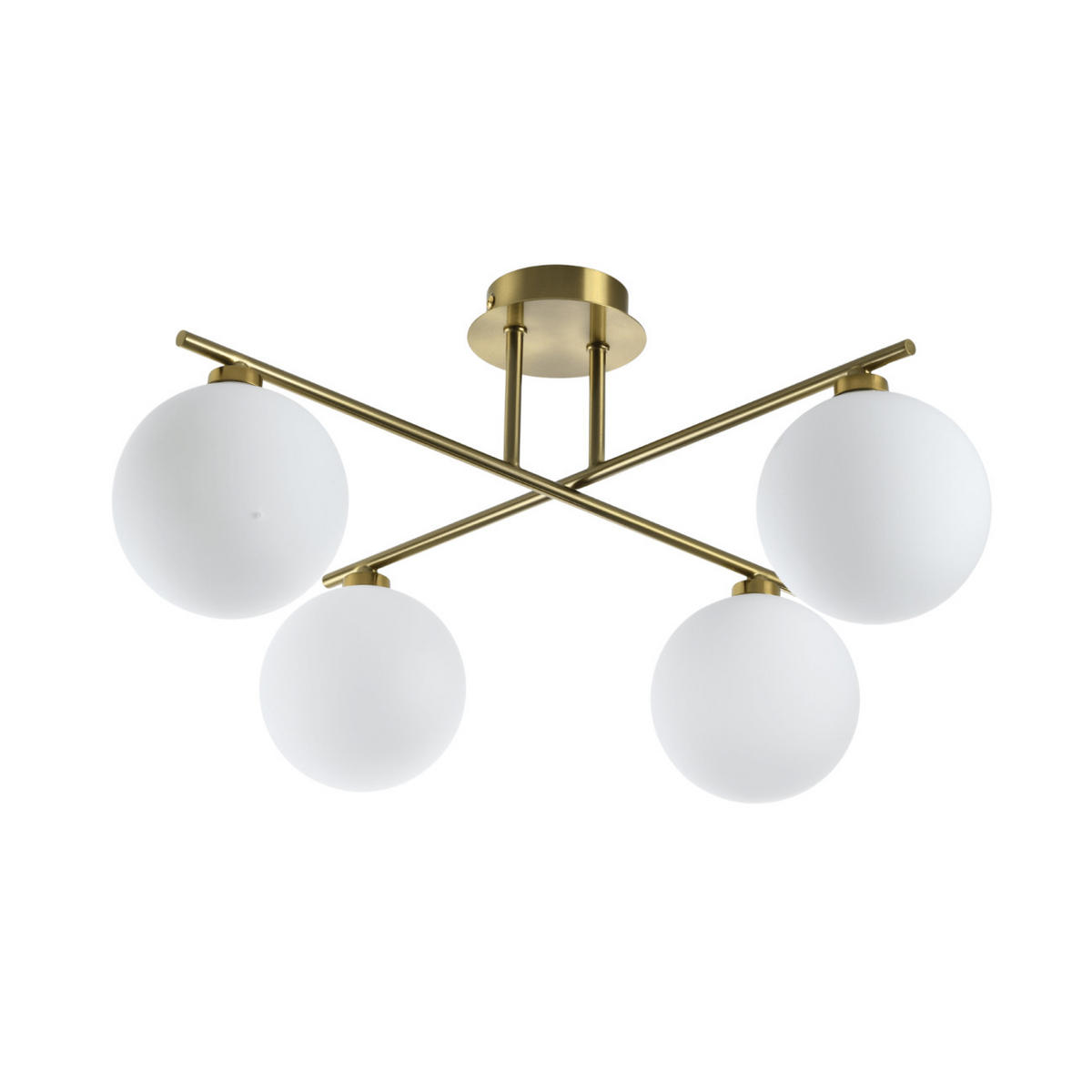 DECKENLEUCHTE Milanoa, Messing und Weiß, 25cm - Messingfarben, Glas (25/50/25cm) - KOSILUM