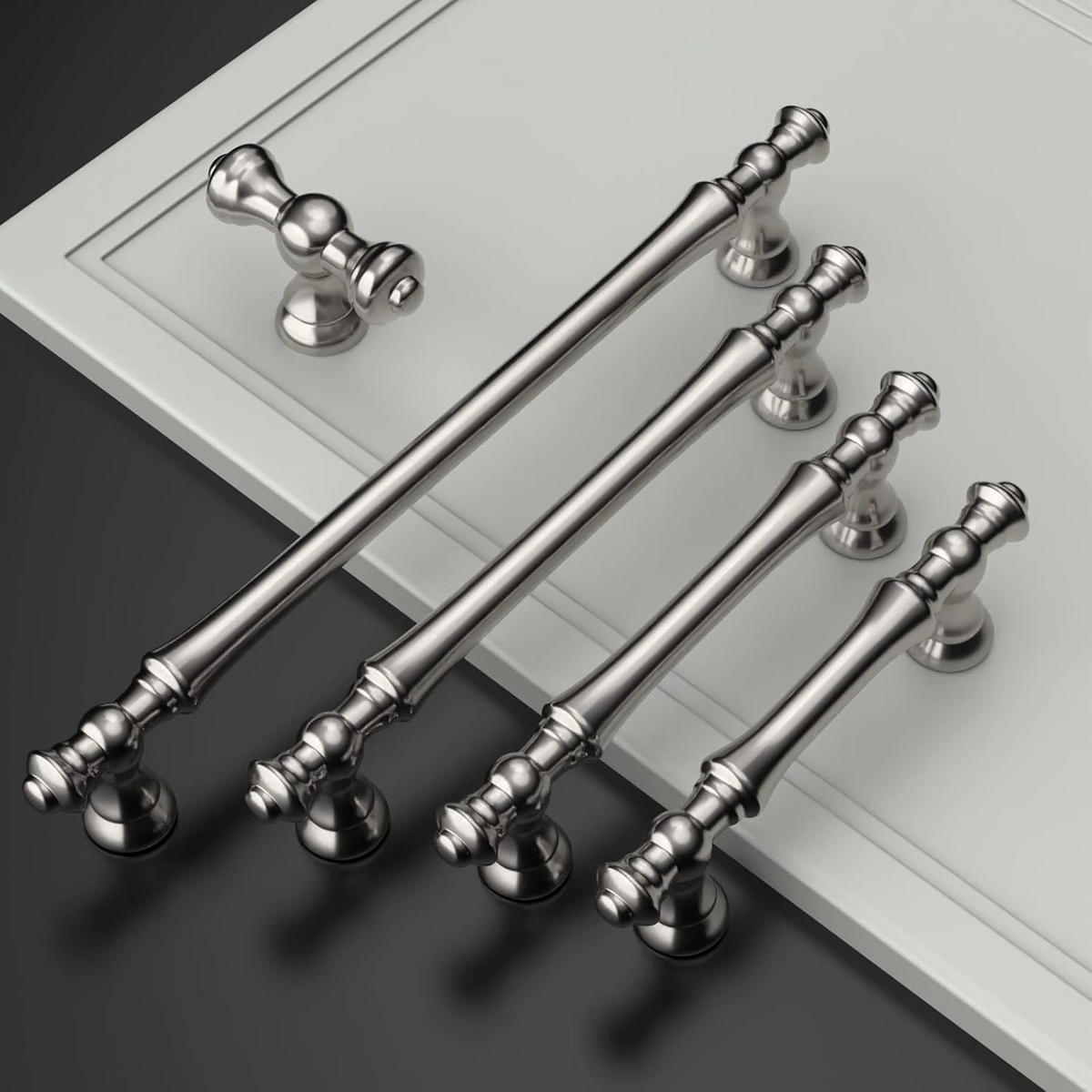 MÖBELGRIFF Silber 6er-Set 96 mm Edelstahl - Silberfarben, Metall (1/3/13cm)