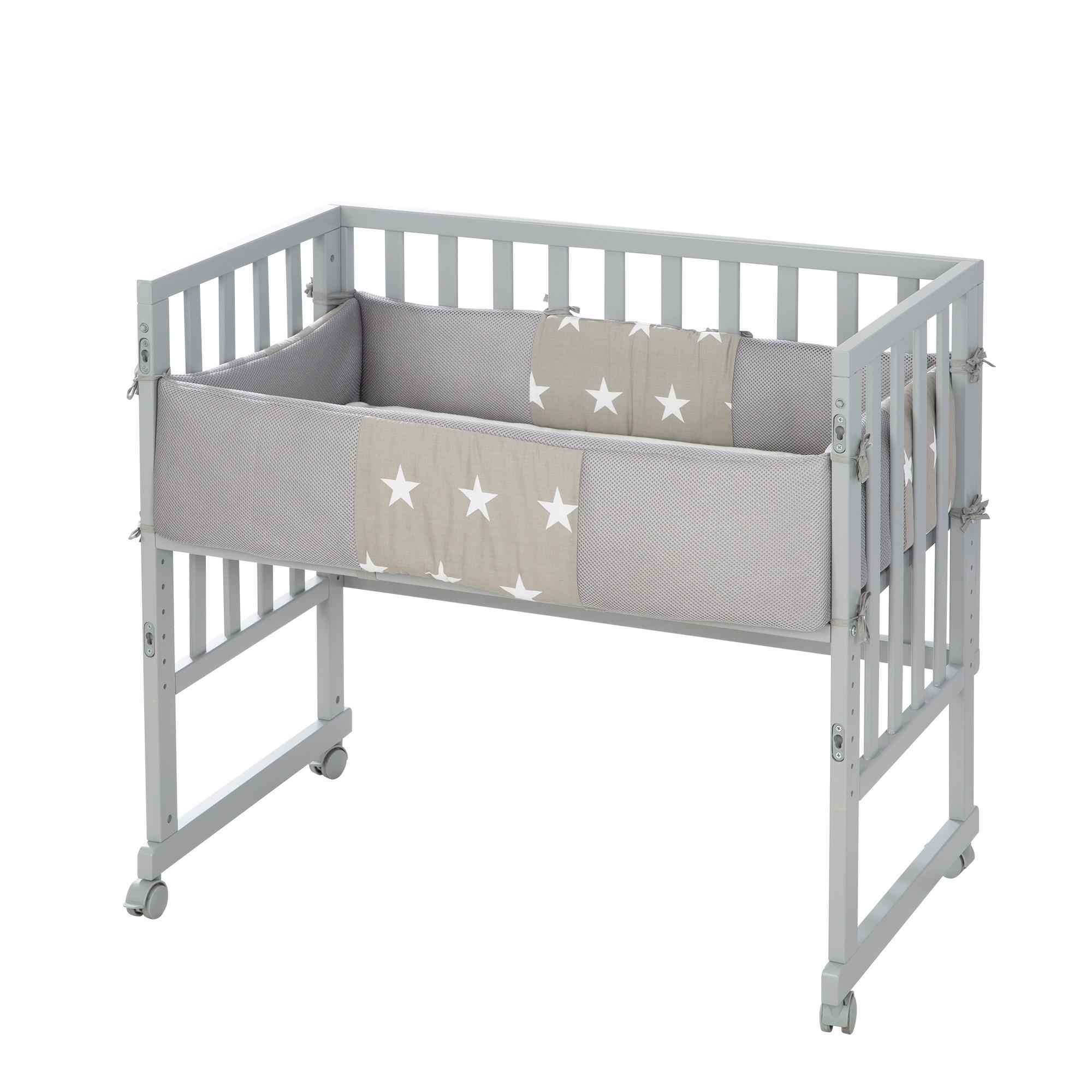 BEISTELLBETT Little Stars 3in1 Set 90 x 45 cm - Taupe/Grau, Holzwerkstoff (45/90cm) - Roba