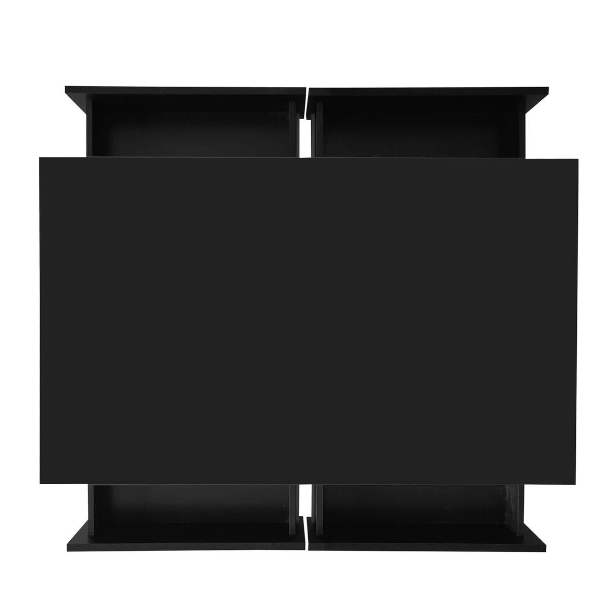 COUCHTISCH 90/55/35 cm schwarz mit 4 Schubladen und LED-Beleuchtung - Schwarz, Holzwerkstoff (90/55/35cm) - OKWISH