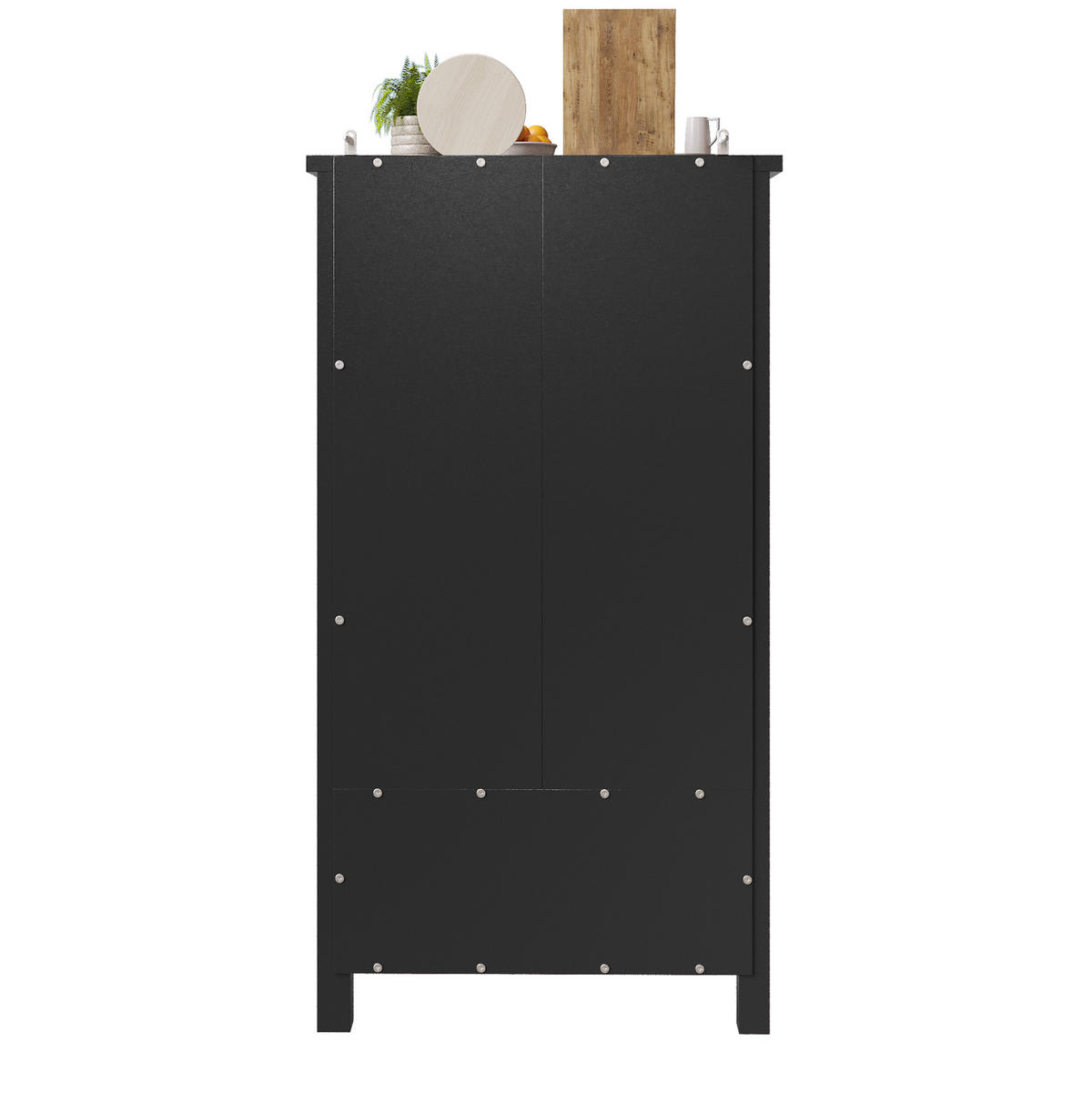 KÜCHENSCHRANK mit 5 Schubladen 80x40x140 cm Schwarz - Schwarz, Metall (40/140/80cm) - Meubliv