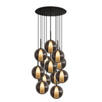 GALERIELEUCHTE Belluna 12-flammig Rauch Ø 24cm - Anthrazit, Glas (24/24/45cm) - s.luce