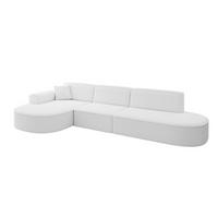 ECKSOFA Ottomane Links MARI-L2 - 317x163x73,5 cm Weiß Bouclé - Schwarz/Weiß, Holzwerkstoff/Kunststoff (165/321cm) - ALTDECOR