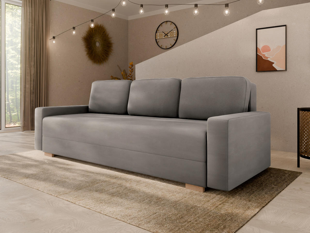 SCHLAFSOFA Celeste – modernes Design trifft auf höchsten Komfort, Mokka - Mokka, Holz (225/80/94cm) - Panda Möbel