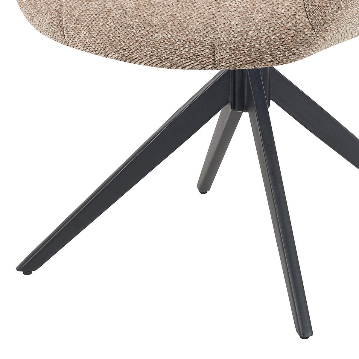 DREHSTUHL Mika-Mila - Beige/Schwarz, Textil/Metall (65/81/66cm) - DUBI Möbel