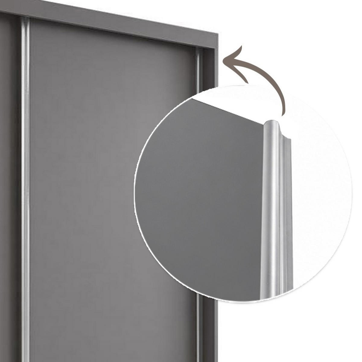 SCHWEBETÜRENSCHRANK Debra 200/216/61 schwarz mit Spiegel - Schwarz, Holzwerkstoff (200/216/61cm) - Beautysofa