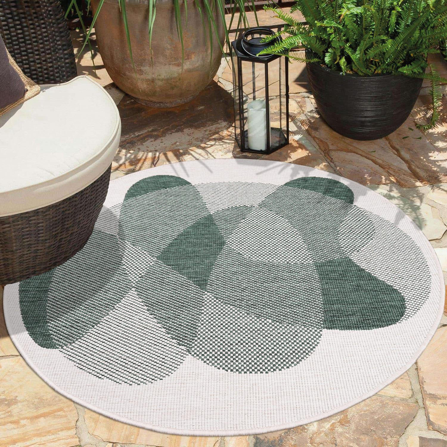 OUTDOOR-TEPPICH DuoRug 5835 Grün 160x160 cm - Grün, Textil (160/160cm) - carpet city
