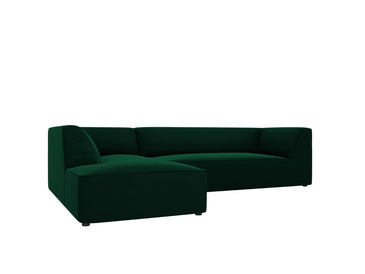 ECKSOFA links Ruby aus Samt flaschengrün 4 Sitzplätze - Grün, Textil (180/273cm) - Micadoni