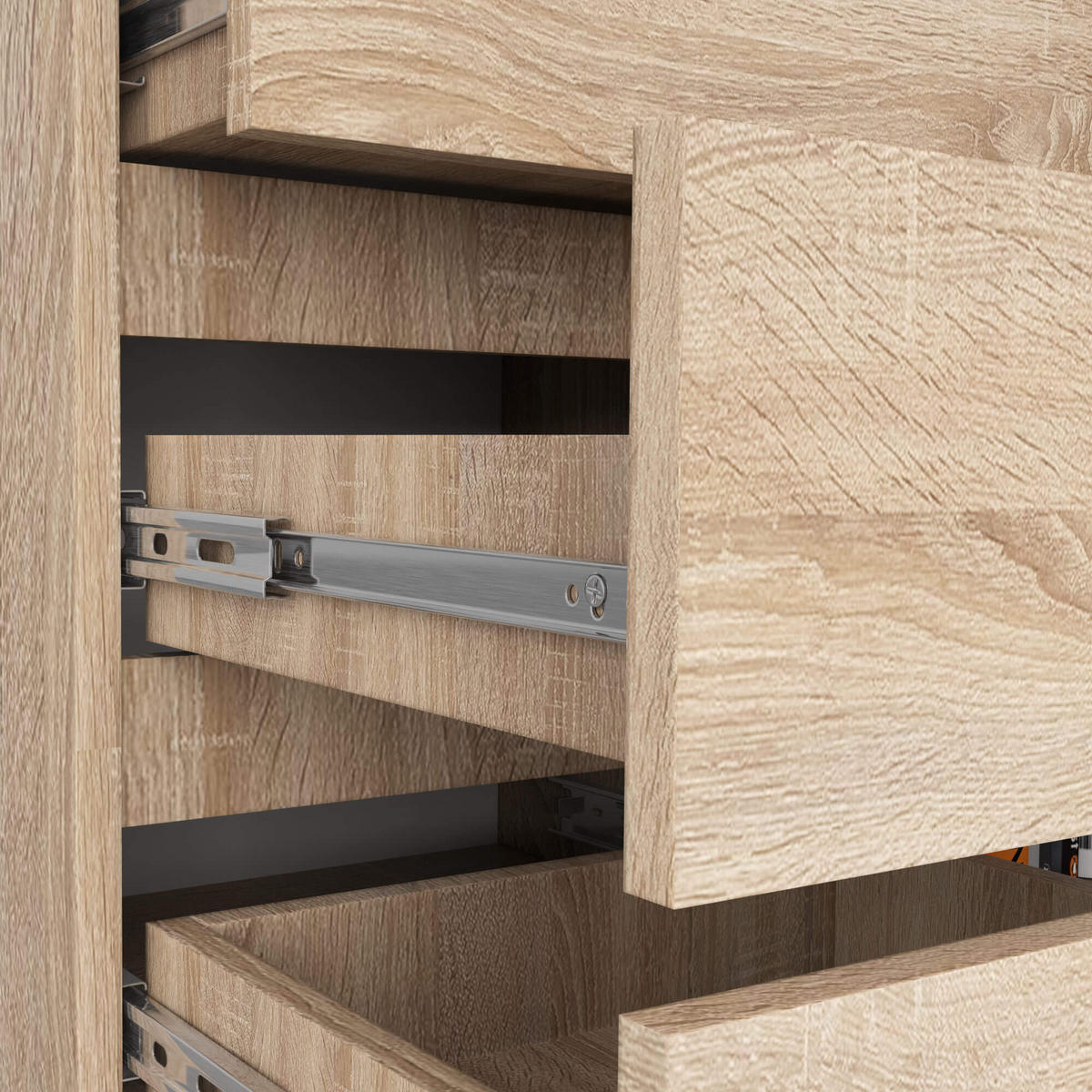 KOMMODE Eiche Sonoma 97/80/35 - Sonoma Eiche, Holzwerkstoff (80/97/35cm) - RAUMHIRSCH FURNITURE