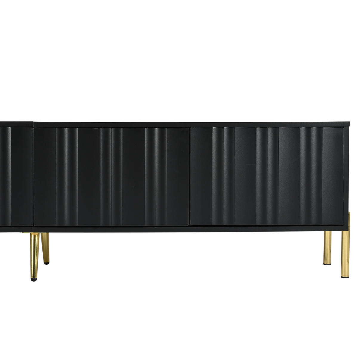 TV-SCHRANK in Schwarz mit goldfarbenen Füßen 190/38/48 cm - Schwarz, Holzwerkstoff (190/48/38cm) - Redom