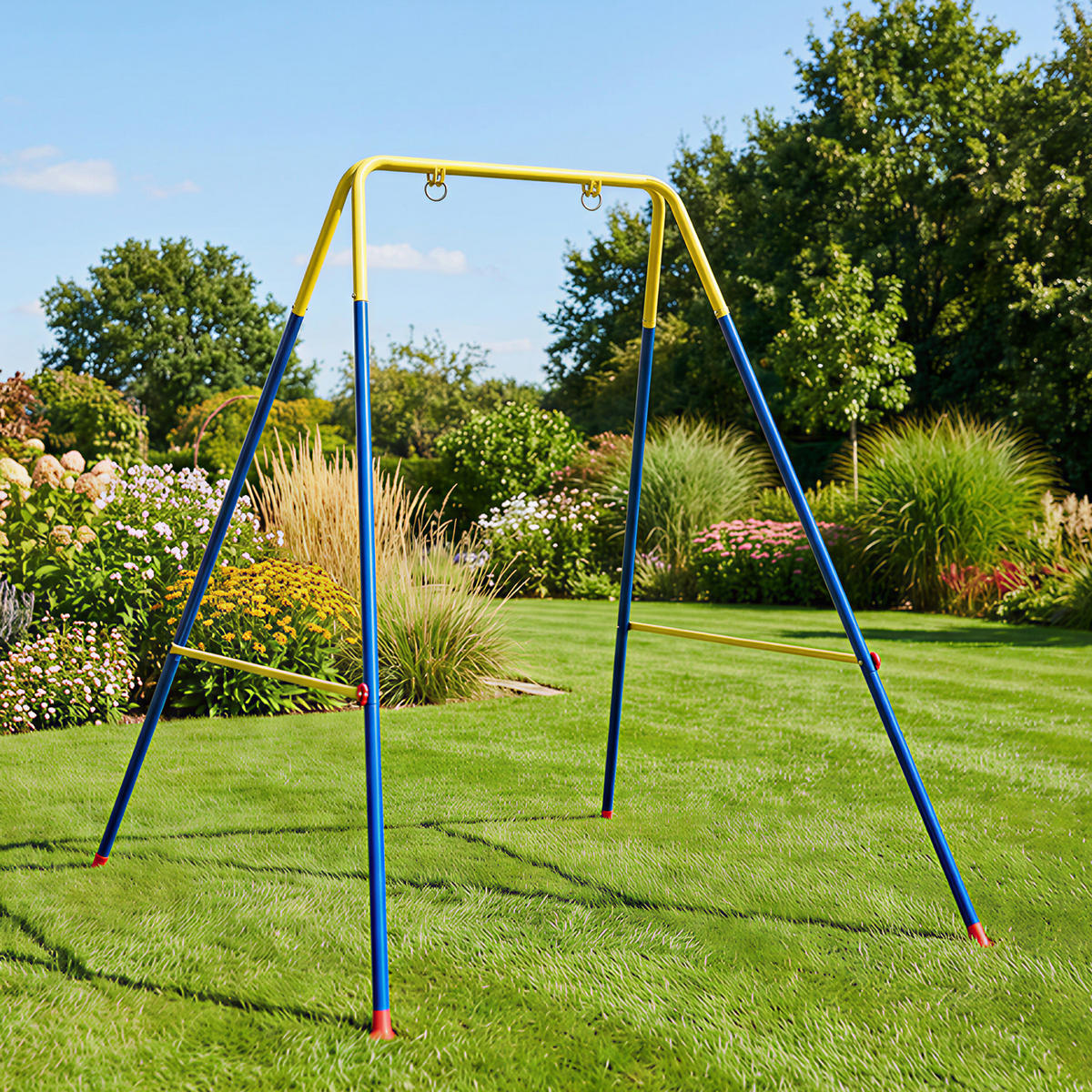 BABYSCHAUKEL Stahl Blau - Blau, Metall (128/155cm) - AIYAPLAY