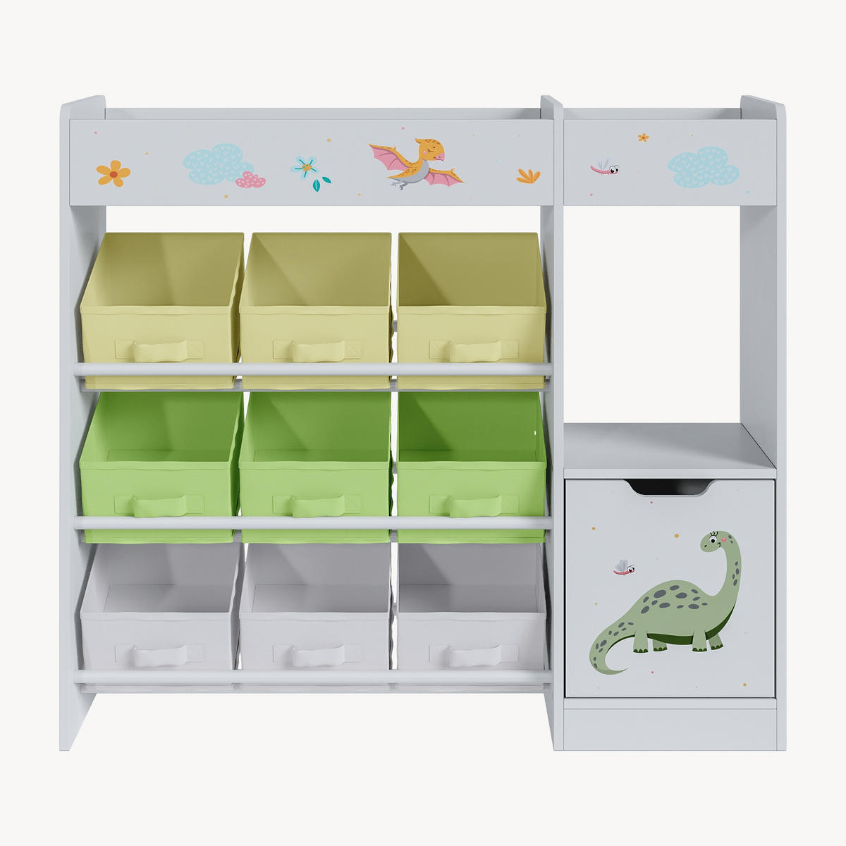 KINDERREGAL Søndreland - Gelb/Weiß, Holzwerkstoff (90/80/29.5cm) - [en.casa]