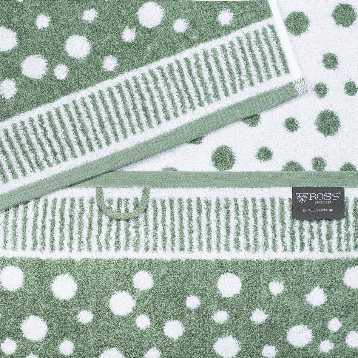 FROTTIERSET Punkte allover 6-teilig - Grün, Textil (50/100cm) - Ross