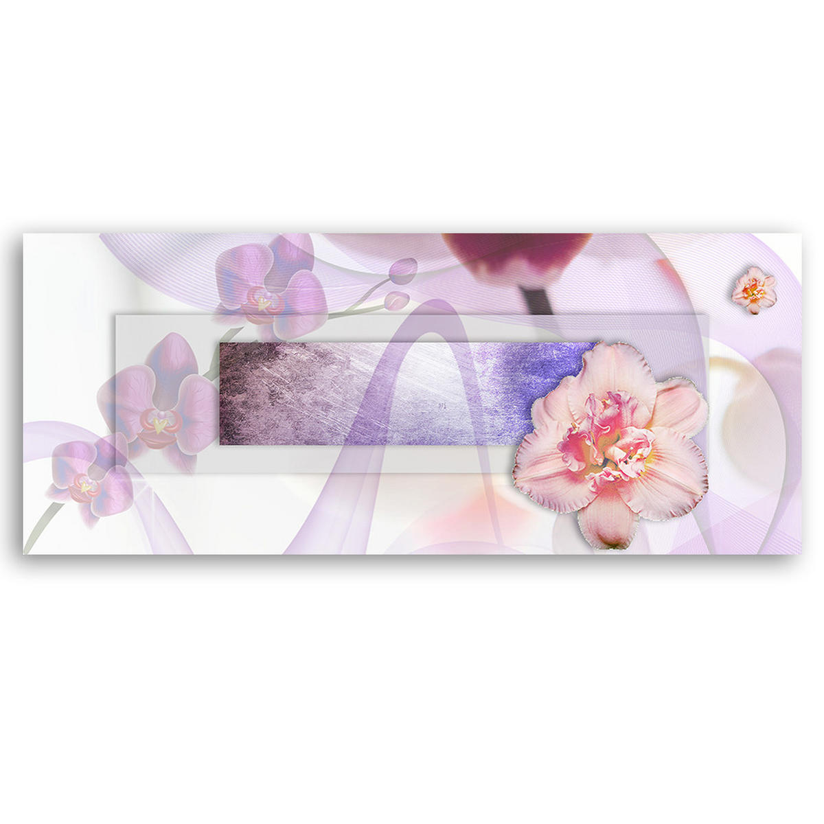 WANDBILD rosa blume abstraktion - Pink, Textil (90/30cm) - Feeby