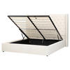 POLSTERBETT 160/200cm Cremeweiß Lubbon - Creme, Textil (160/200cm) - Beliani