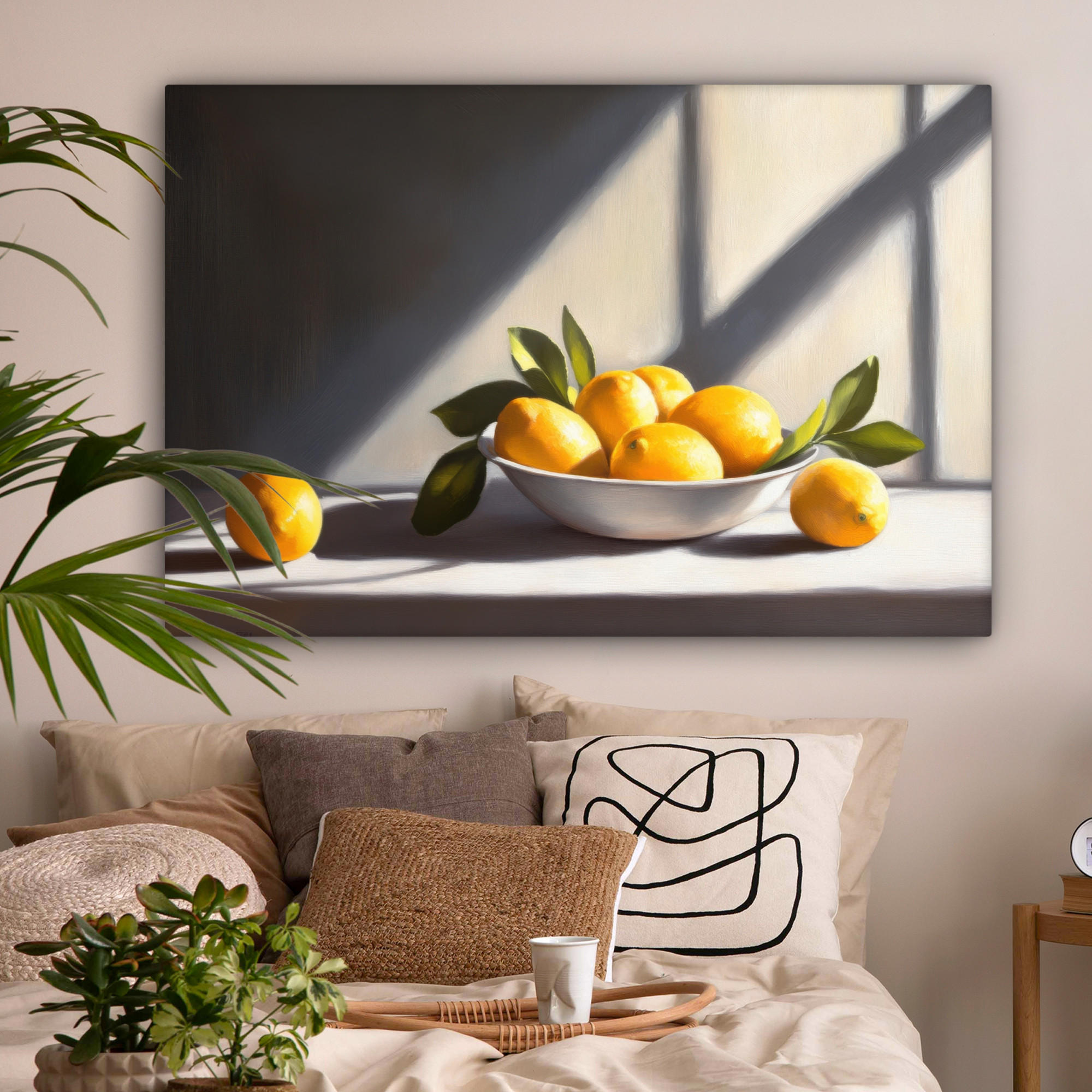 LEINWANDBILD Zitronen - Stilleben - Gelb XXL 150x100 cm - Gelb, Textil (150/100cm) - MuchoWow